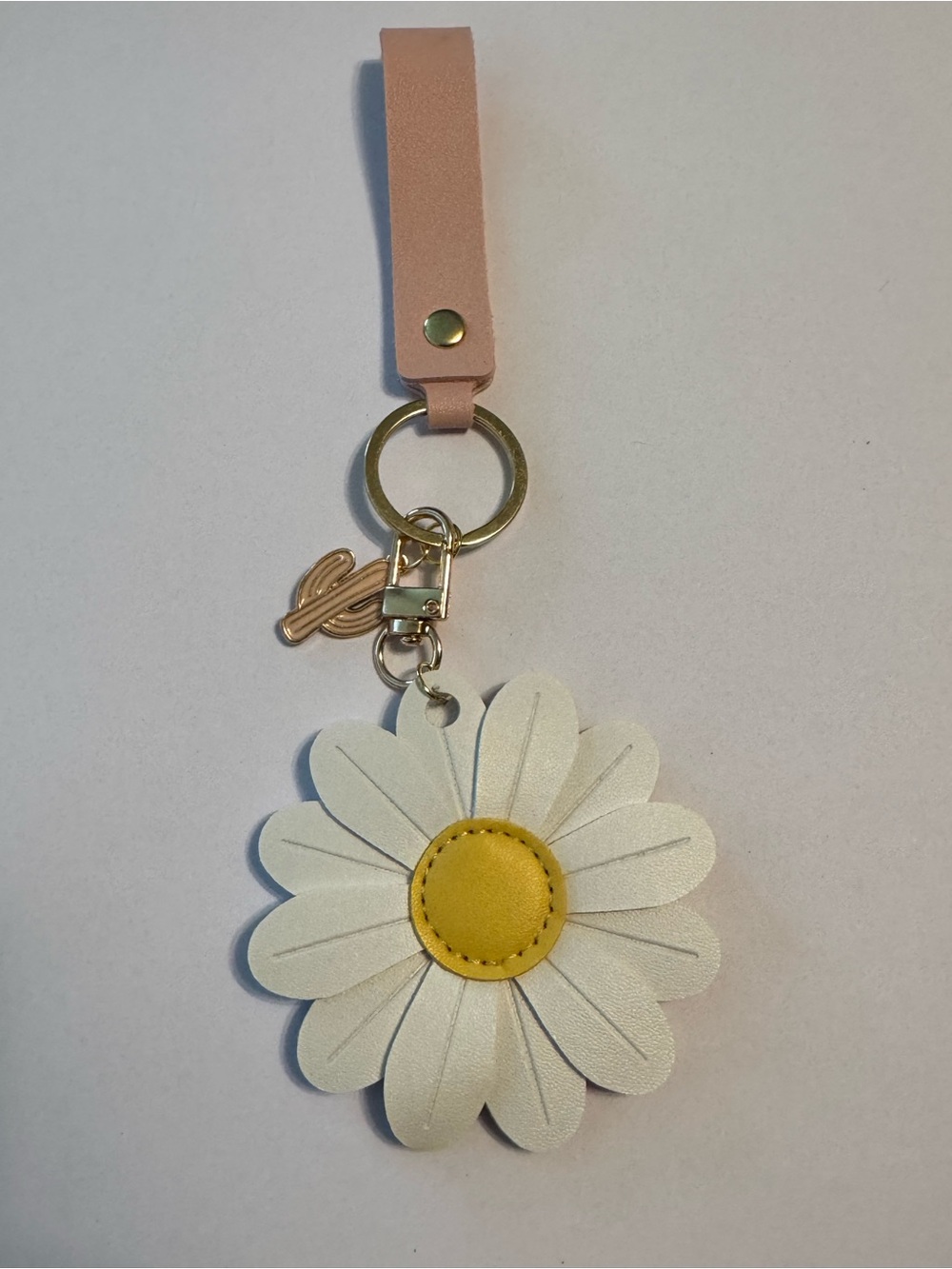 Boho Daisy Cactus Desert Keychain